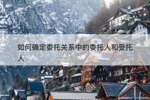 如何确定委托关系中的委托人和受托人