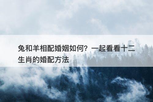兔和羊相配婚姻如何？一起看看十二生肖的婚配方法