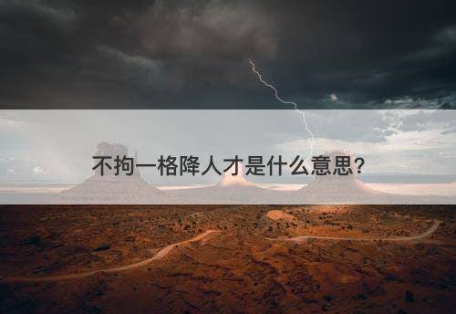 不拘一格降人才是什么意思？