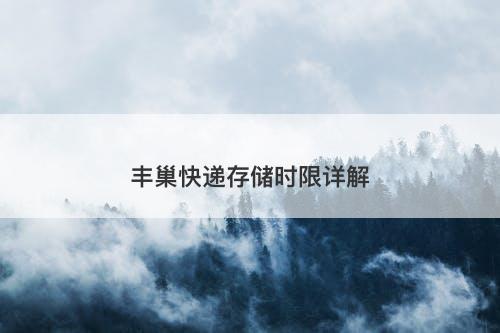 丰巢快递存储时限详解