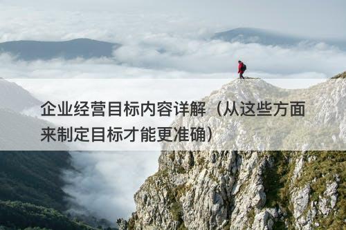 企业经营目标内容详解（从这些方面来制定目标才能更准确）