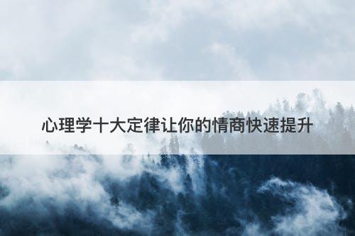 心理学十大定律让你的情商快速提升-图1