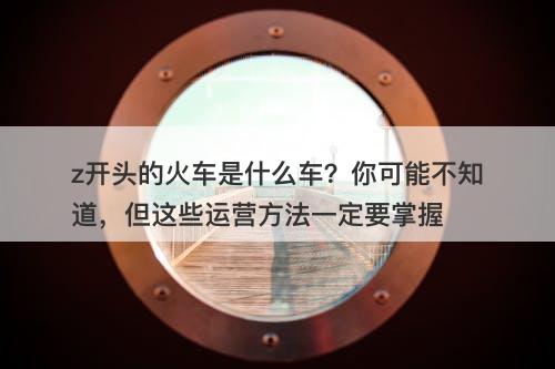 z开头的火车是什么车？你可能不知道，但这些运营方法一定要掌握