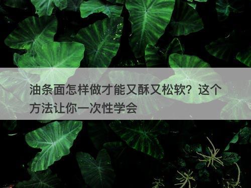 油条面怎样做才能又酥又松软？这个方法让你一次性学会