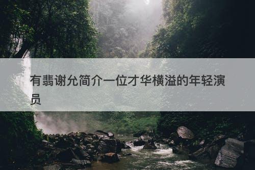 有翡谢允简介一位才华横溢的年轻演员