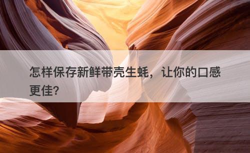 怎样保存新鲜带壳生蚝，让你的口感更佳？
