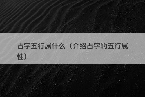 占字五行属什么（介绍占字的五行属性）