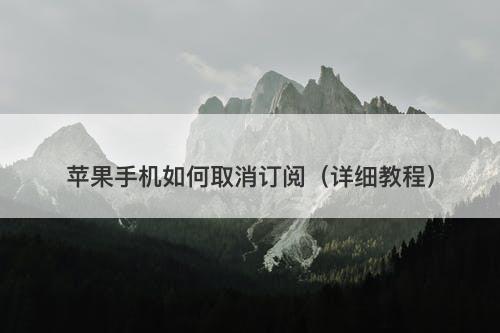苹果手机如何取消订阅（详细教程）