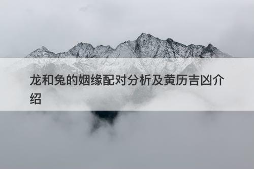 龙和兔的姻缘配对分析及黄历吉凶介绍