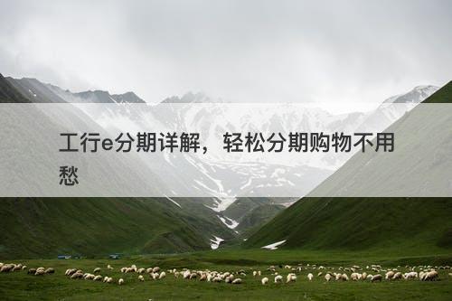 工行e分期详解，轻松分期购物不用愁