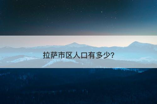 拉萨市区人口有多少？