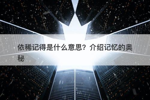 依稀记得是什么意思？介绍记忆的奥秘