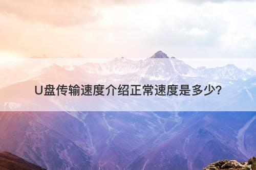 U盘传输速度介绍正常速度是多少？