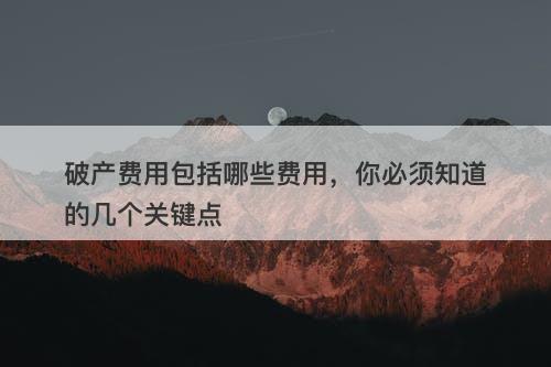 破产费用包括哪些费用，你必须知道的几个关键点