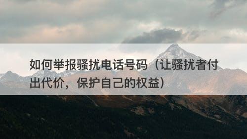 如何举报骚扰电话号码（让骚扰者付出代价，保护自己的权益）