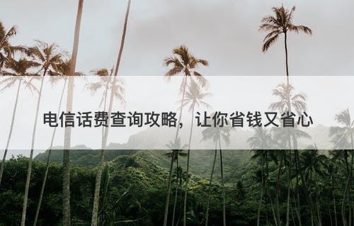 电信话费查询攻略，让你省钱又省心