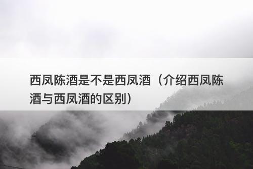 西凤陈酒是不是西凤酒（介绍西凤陈酒与西凤酒的区别）