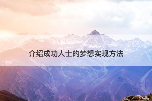 介绍成功人士的梦想实现方法