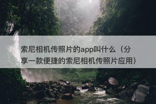 索尼相机传照片的app叫什么（分享一款便捷的索尼相机传照片应用）