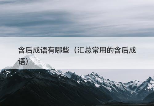 含后成语有哪些（汇总常用的含后成语）