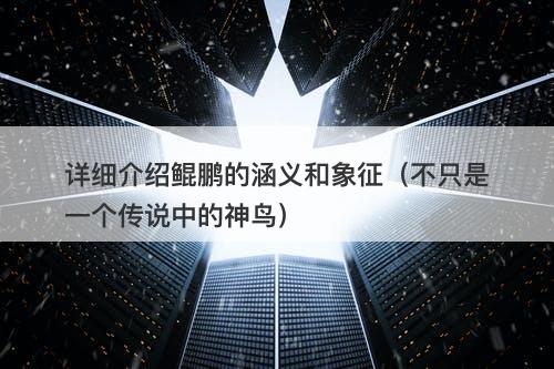 详细介绍鲲鹏的涵义和象征（不只是一个传说中的神鸟）
