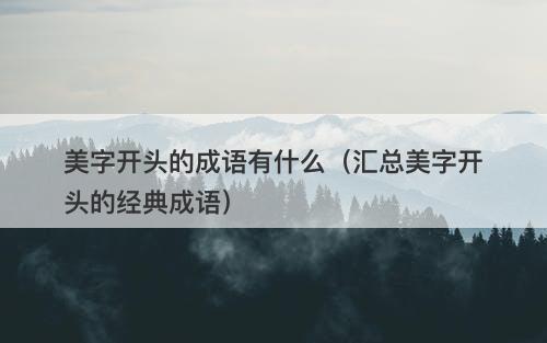 美字开头的成语有什么（汇总美字开头的经典成语）