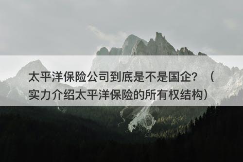 太平洋保险公司到底是不是国企？（实力介绍太平洋保险的所有权结构）