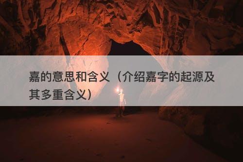 嘉的意思和含义（介绍嘉字的起源及其多重含义）