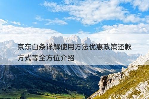 京东白条详解使用方法优惠政策还款方式等全方位介绍