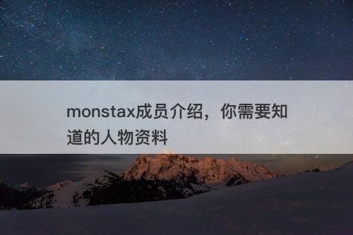 monstax成员介绍，你需要知道的人物资料