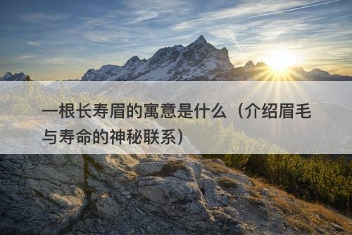 一根长寿眉的寓意是什么（介绍眉毛与寿命的神秘联系）