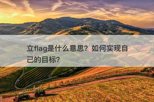 立flag是什么意思？如何实现自己的目标？