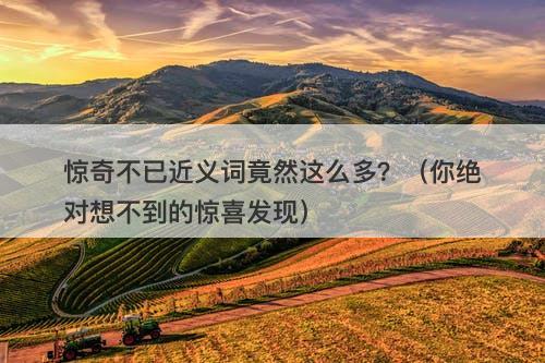 惊奇不已近义词竟然这么多？（你绝对想不到的惊喜发现）
