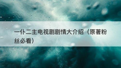 一仆二主电视剧剧情大介绍（原著粉丝必看）