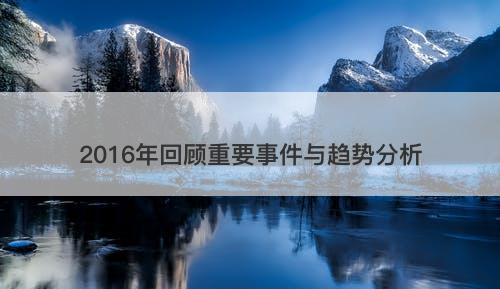 2016年回顾重要事件与趋势分析