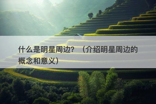 什么是明星周边？（介绍明星周边的概念和意义）