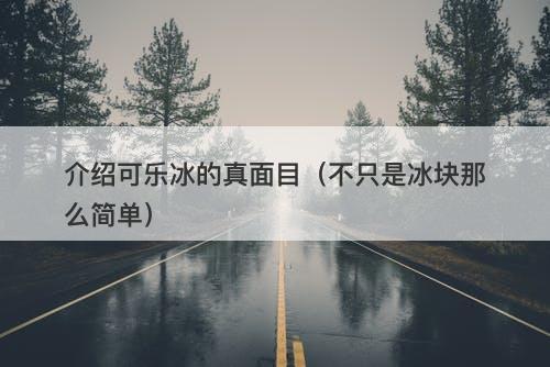 介绍可乐冰的真面目（不只是冰块那么简单）