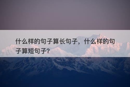 什么样的句子算长句子，什么样的句子算短句子？