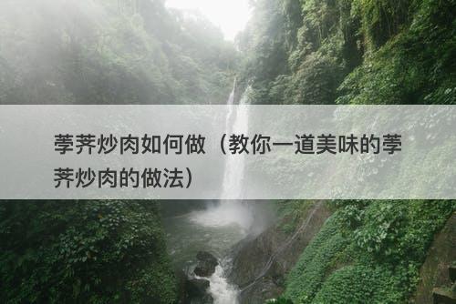 荸荠炒肉如何做（教你一道美味的荸荠炒肉的做法）
