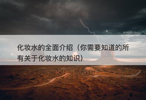 化妆水的全面介绍（你需要知道的所有关于化妆水的知识）