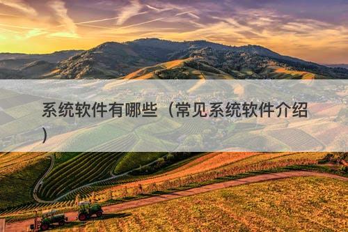 系统软件有哪些（常见系统软件介绍）