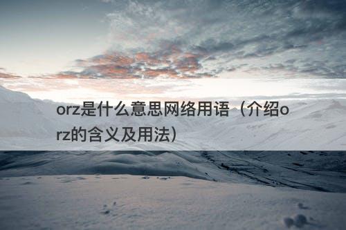 orz是什么意思网络用语（介绍orz的含义及用法）