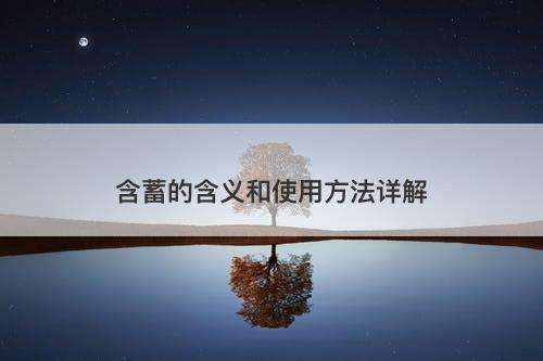 含蓄的含义和使用方法详解