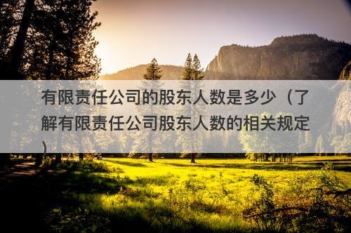 有限责任公司的股东人数是多少（了解有限责任公司股东人数的相关规定）