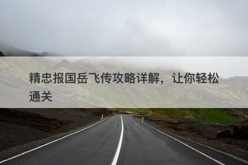 精忠报国岳飞传攻略详解，让你轻松通关