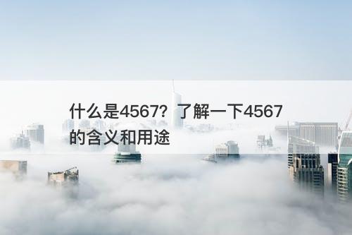 什么是4567？了解一下4567的含义和用途