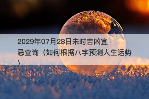 2029年07月28日未时吉凶宜忌查询（如何根据八字预测人生运势）