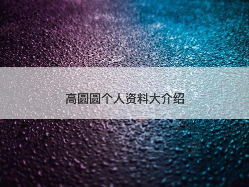 高圆圆个人资料大介绍