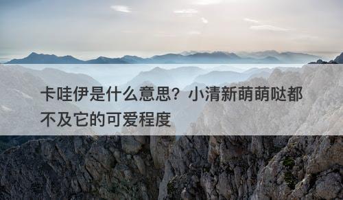 卡哇伊是什么意思？小清新萌萌哒都不及它的可爱程度