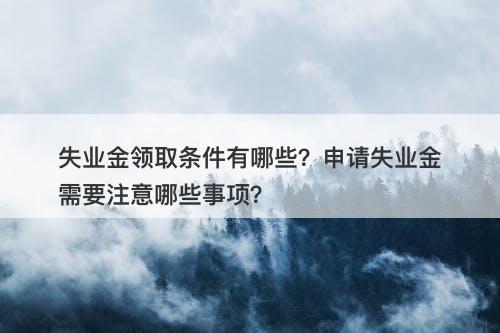 失业金领取条件有哪些？申请失业金需要注意哪些事项？